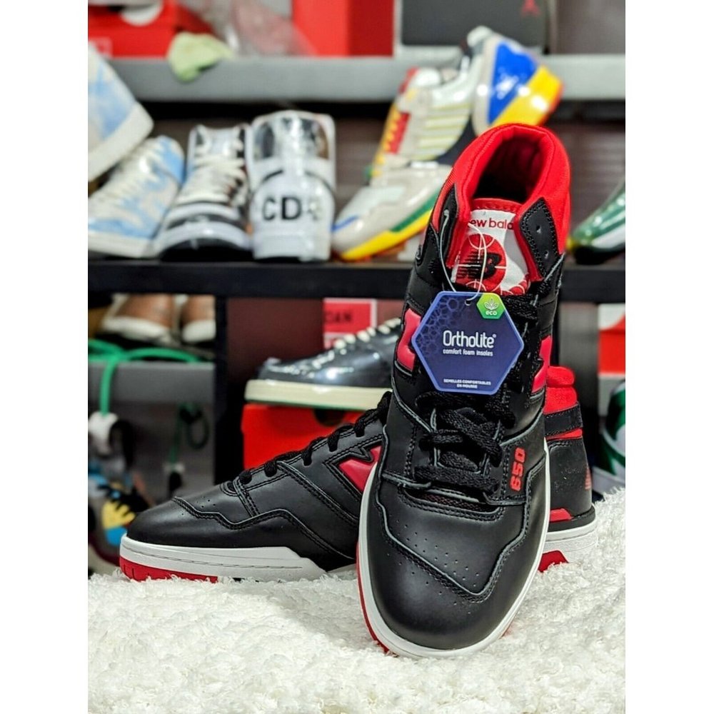 NEW BALANCE 650R BLACK RED BB650R BR Sz12 Men